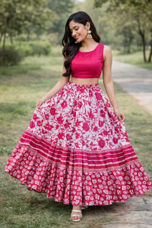 Dream of style Women Floral Print Flared Red