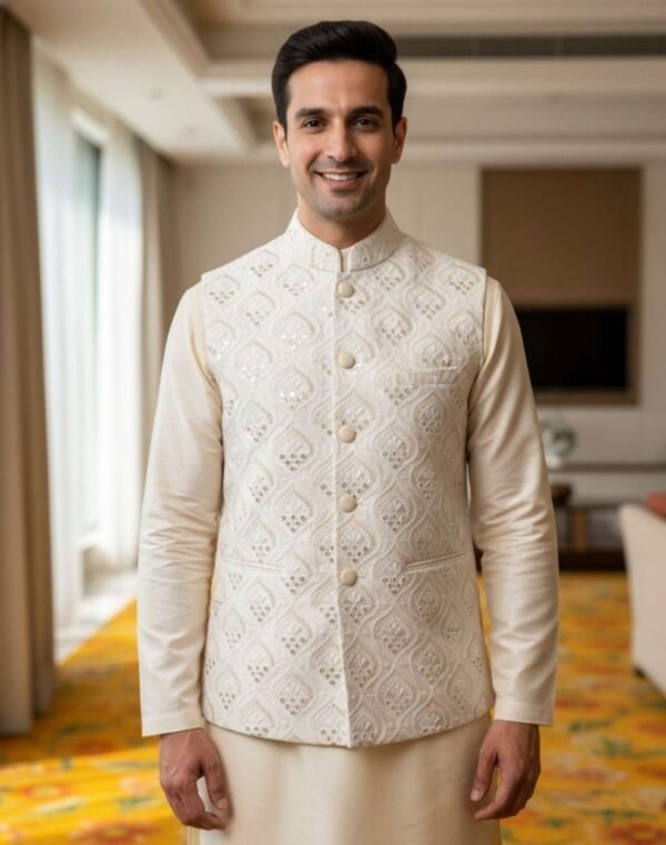 Marwa Men Embellished Nehru Jacket