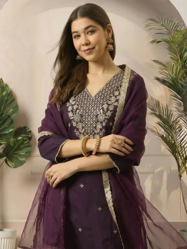 Fabian Fashion Women Silk Blend Kurta Pant Dupatta Set