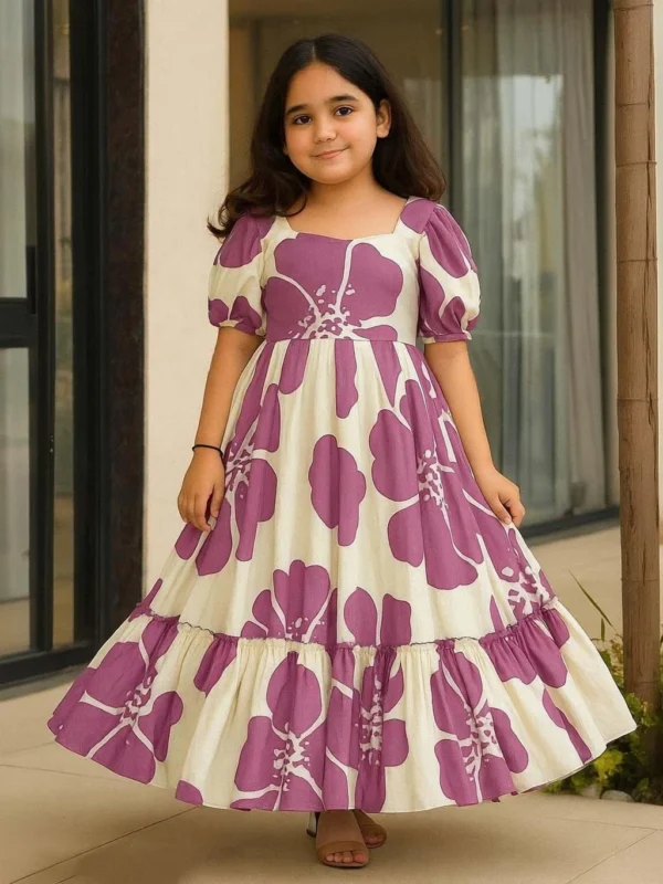 rutu fashion Girls Midi/Knee Length Festive/Wedding Dress (Pink, Short Sleeve)