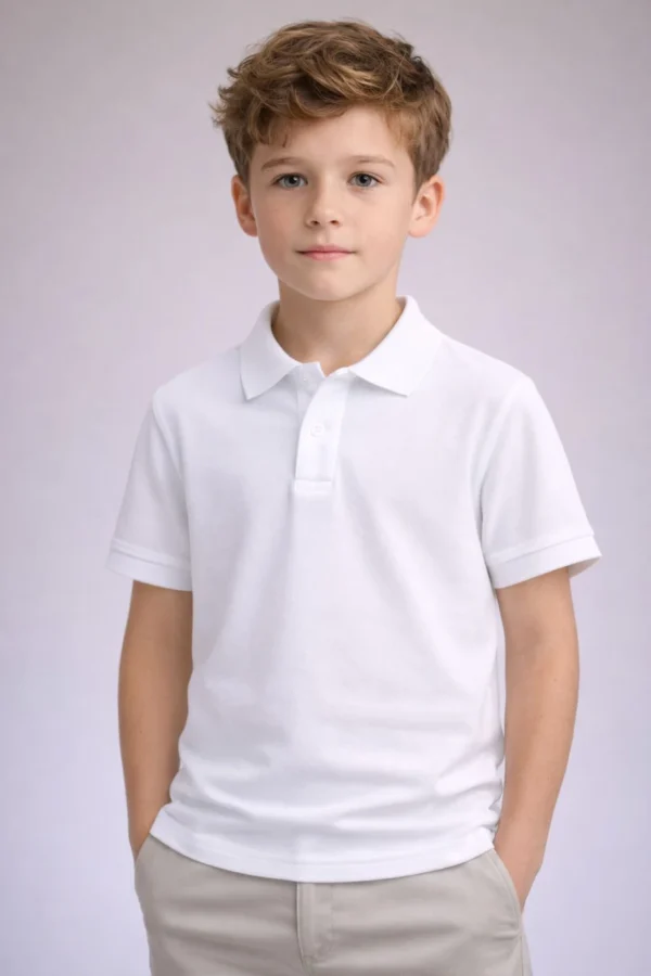 LaihaFashion Boys & Girls Solid Cotton Blend Regular T Shirt (White, Pack of 1)
