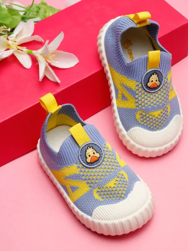 ONYC Slip on Sneakers For Boys & Girls (Light Blue, 3-3.5 Years)