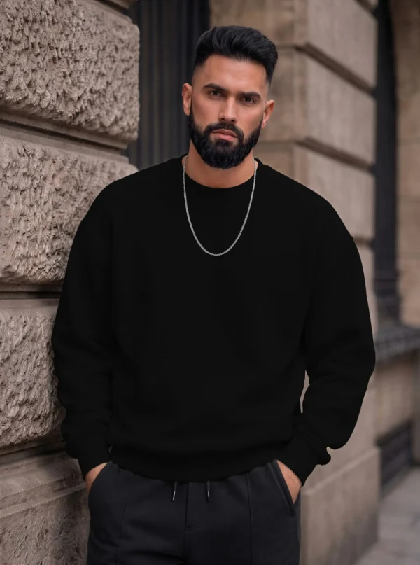 HOODLER Men Full Sleeve Solid Sweatshirt