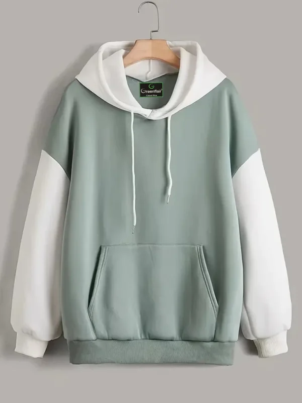GreenFlair Men Full Sleeve Solid Hooded Sweatshirt